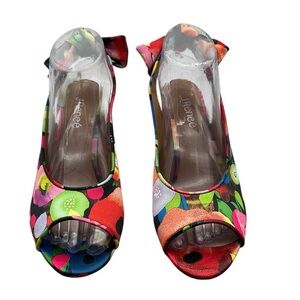 J.Renee Multicolor Floral Peep Toe Heels size‎ 8